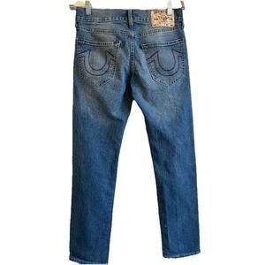 Y2K True Religion Men's Jeans 30x32 Ricky Relaxed Faded Distress BROWN Stitching